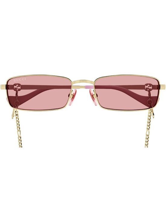 NEW GG1600S 004 GUCCI SUNGLASSES, GOLD/PINK WOMEN WITH CHAIN main image 4